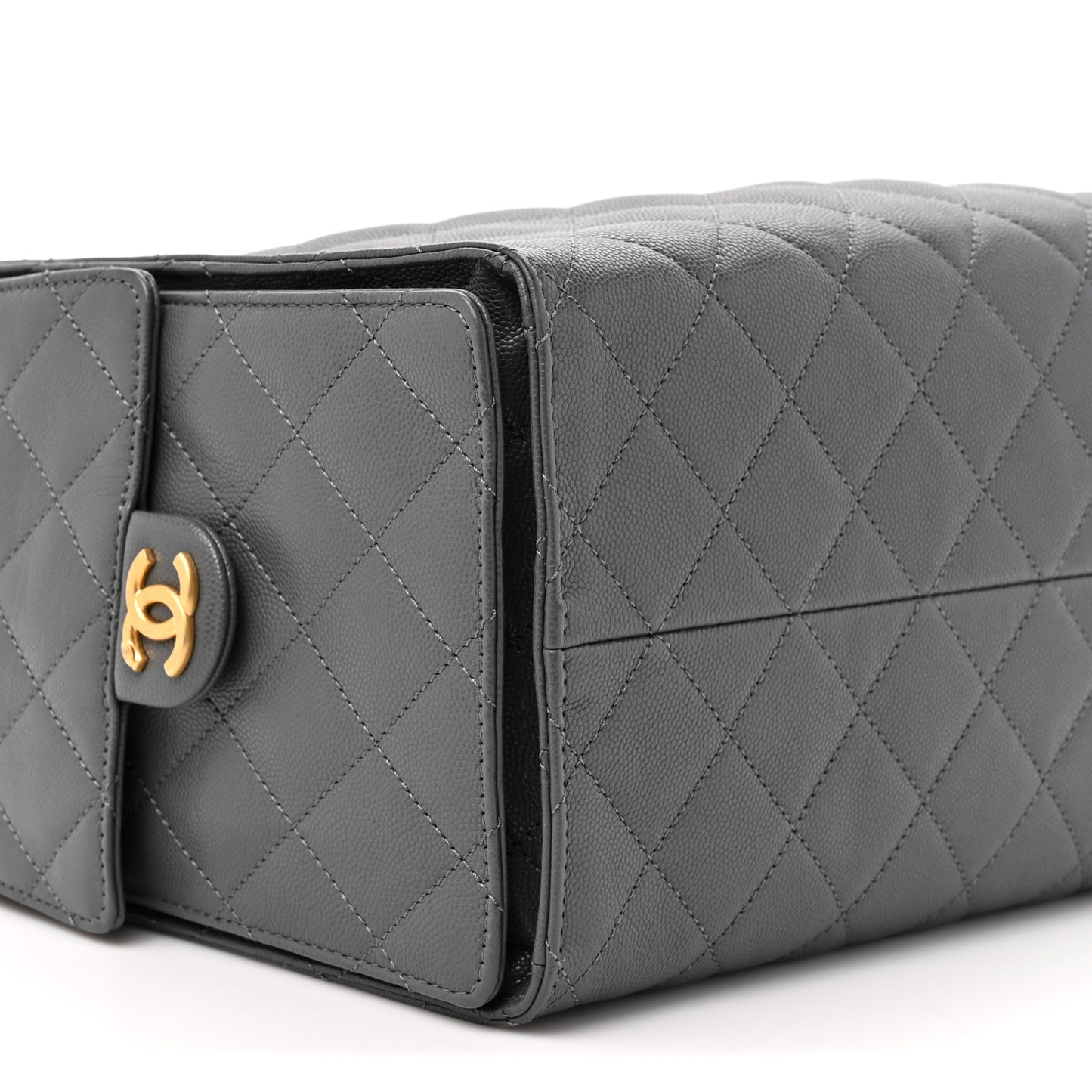 Caviar Quilted Medium Chanel 25 Handbag Dark Grey