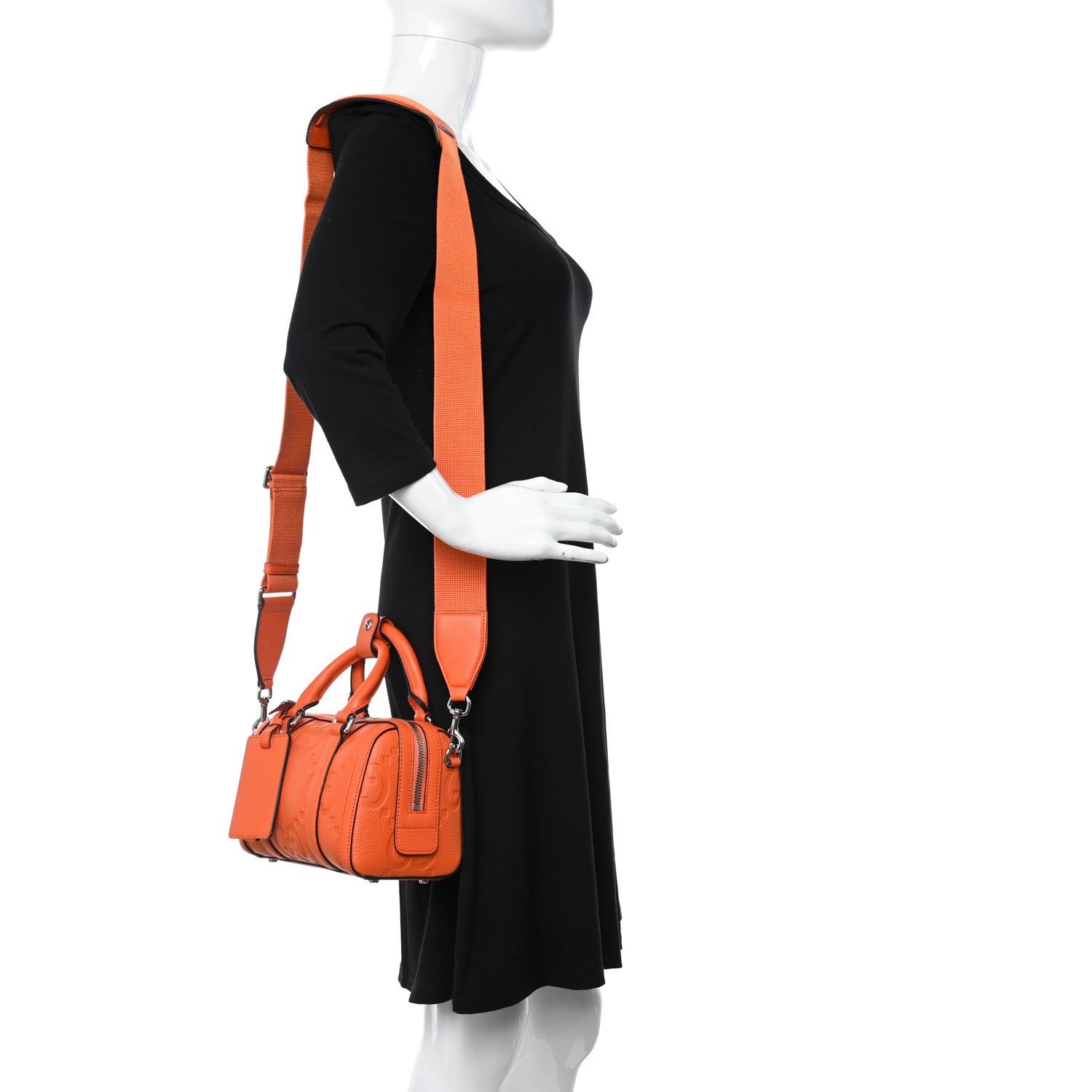 Gucci Piuma Calfskin Jumbo GG Embossed Mini Duffle Bag Good Orange 2 of 10