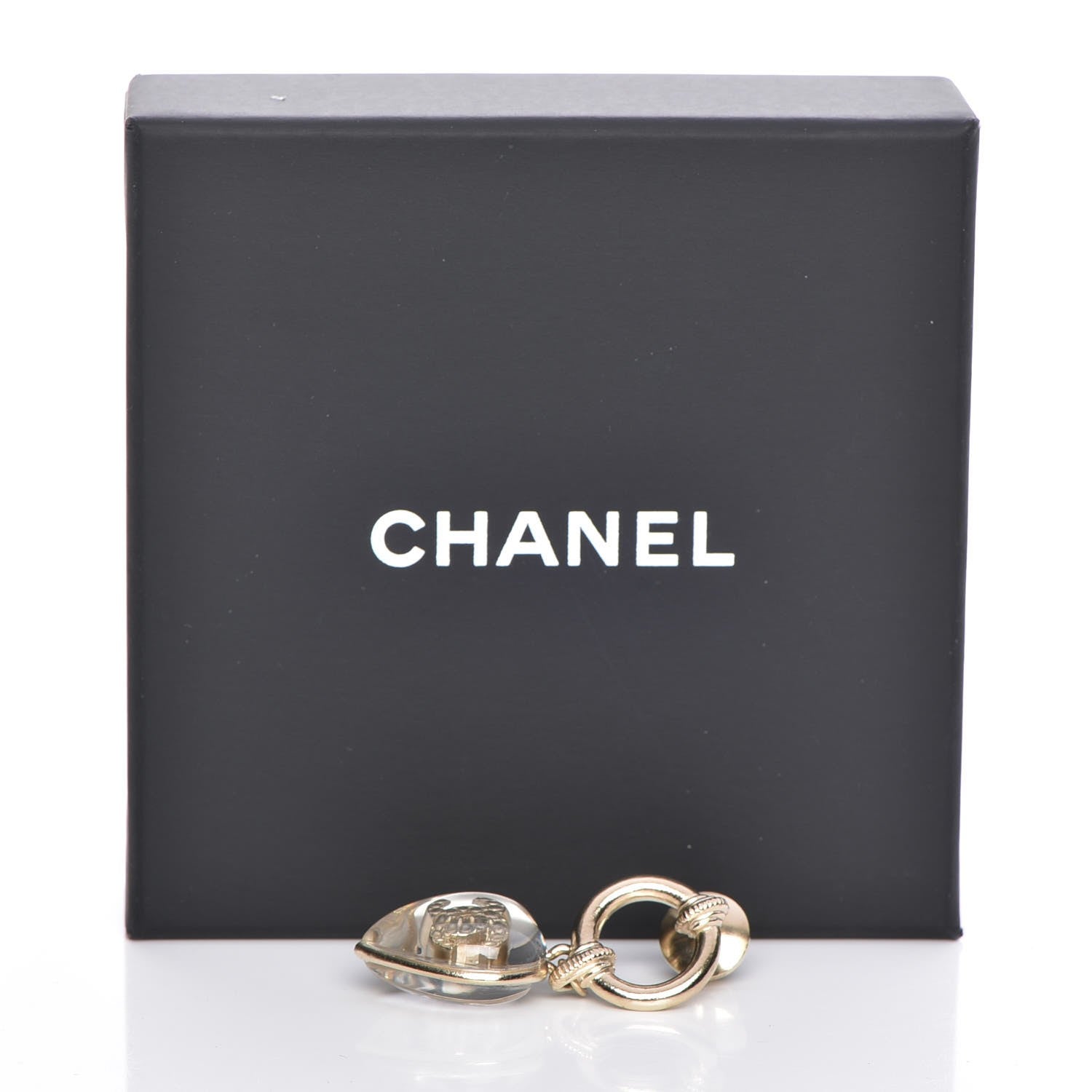 Chanel Resin Pearl CC Heart Charm Brooch Gold 6 of 6