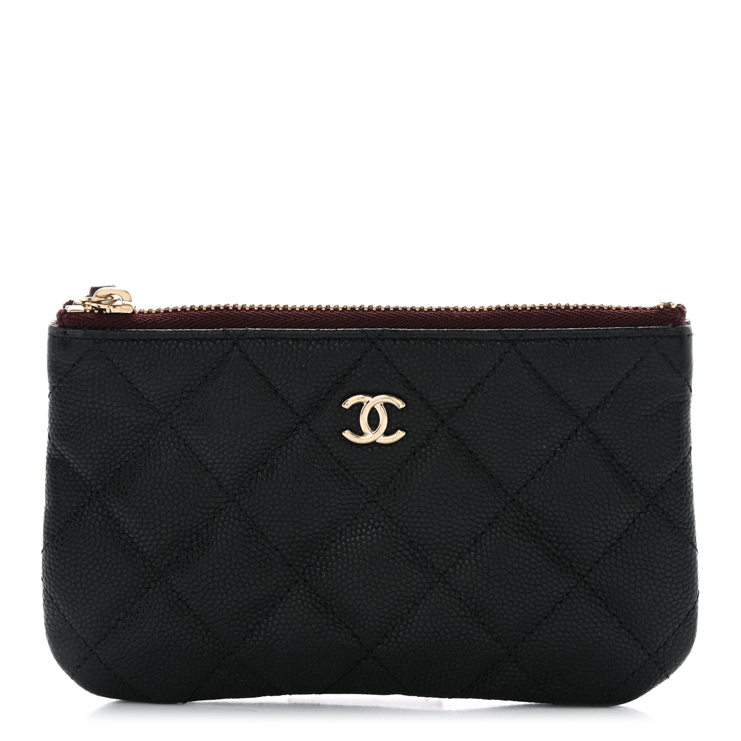 Caviar Quilted Small Cosmetic Case Black