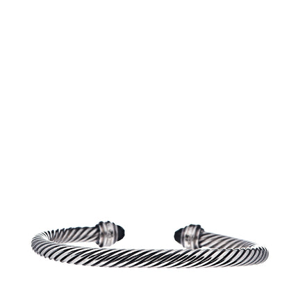 David Yurman Sterling Silver Diamond Black Onyx 5mm Cable Classics Princess Bracelet 3 of 4