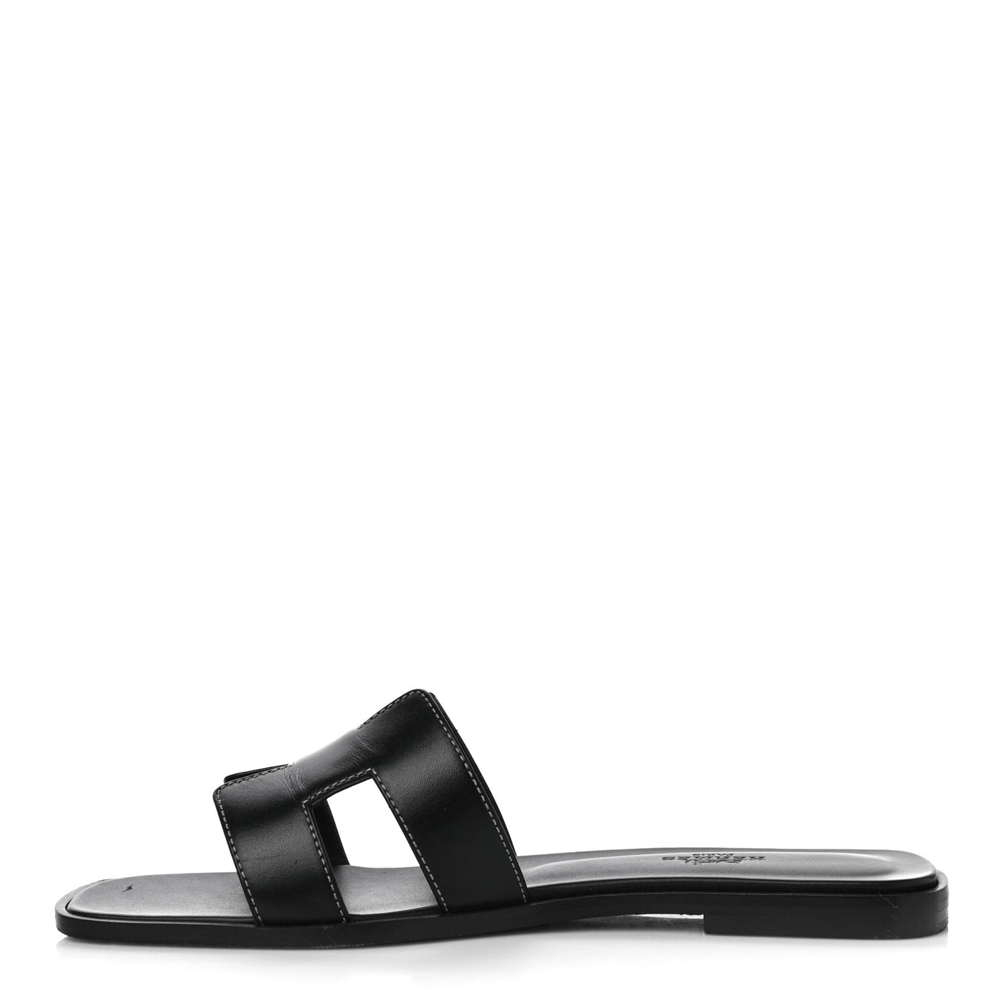 Box Calfskin Oran Sandals 38 Black