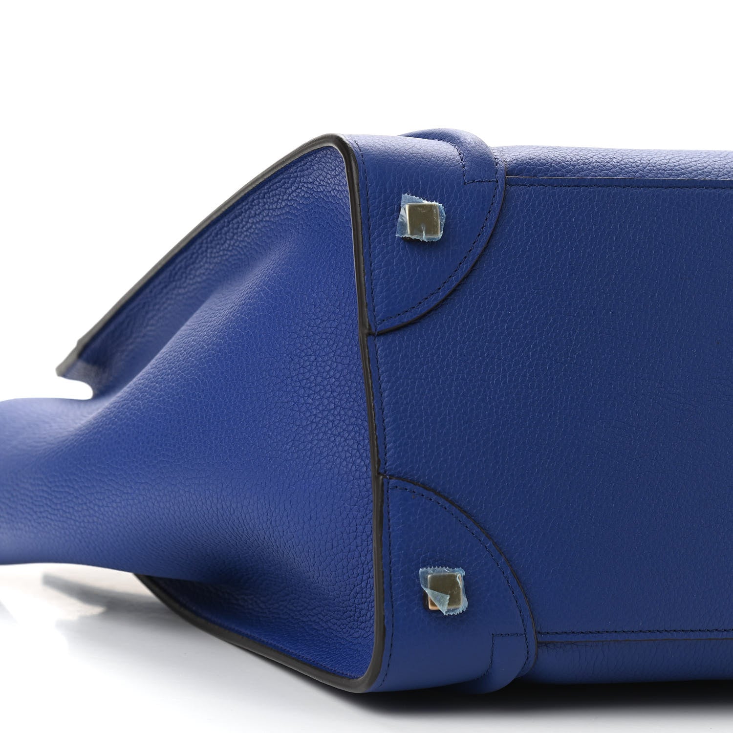 Celine Drummed Calfskin Mini Luggage Indigo 7 of 8