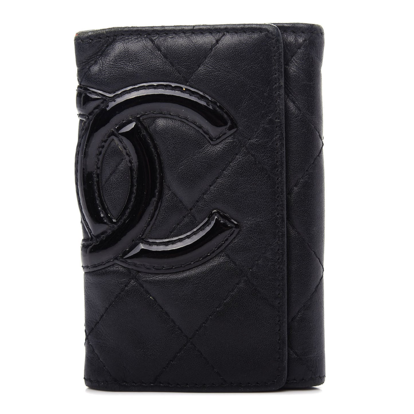 Calfskin Quilted Cambon 6 Key Holder Black