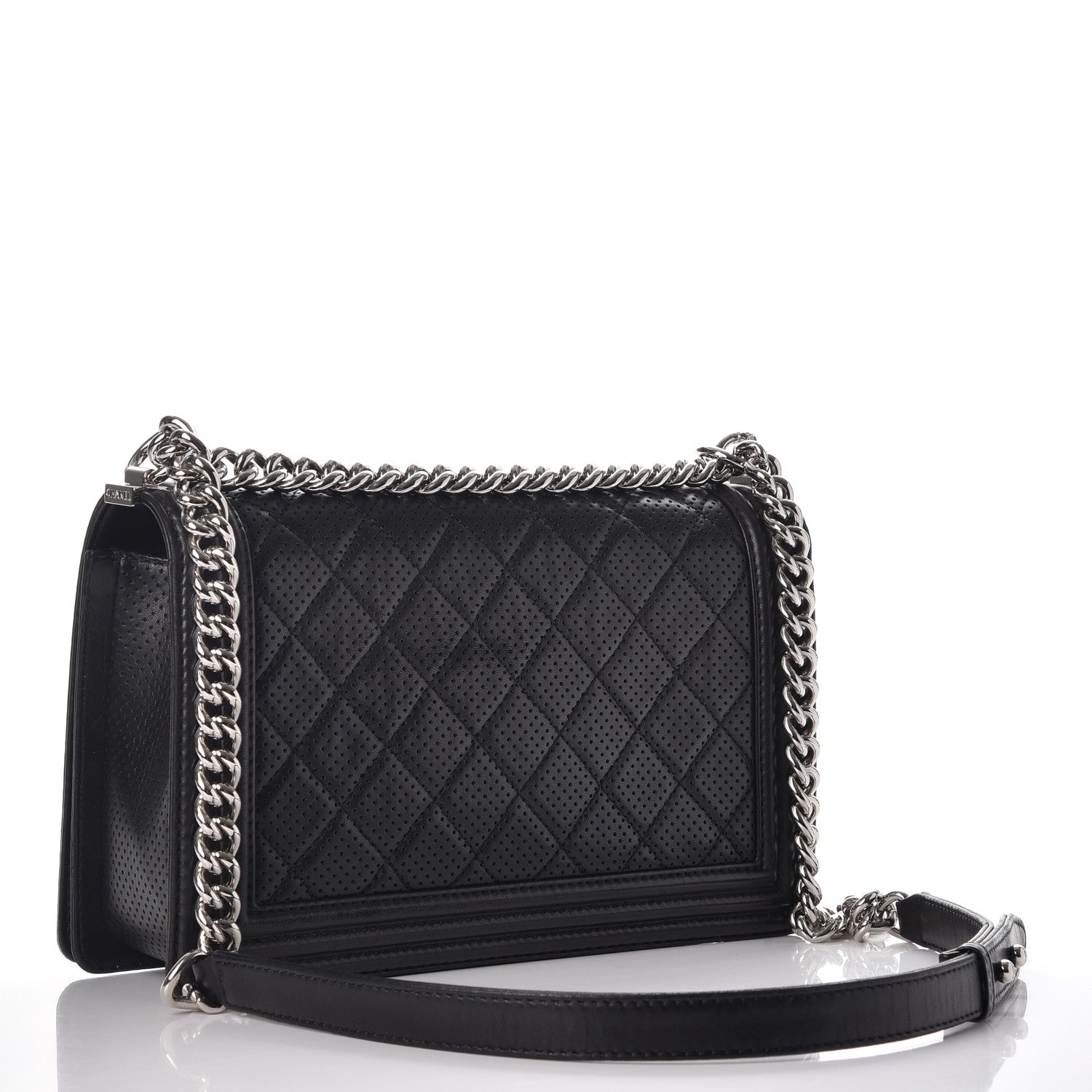 Chanel Perforated Lambskin Quilted New Medium Boy Flap Black 4 of 10