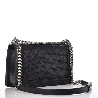 Chanel Perforated Lambskin Quilted New Medium Boy Flap Black 4 of 10