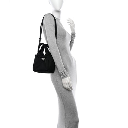 Prada Re-Nylon Soft Padded Small Double Handled Shoulder Bag Black 2 of 10