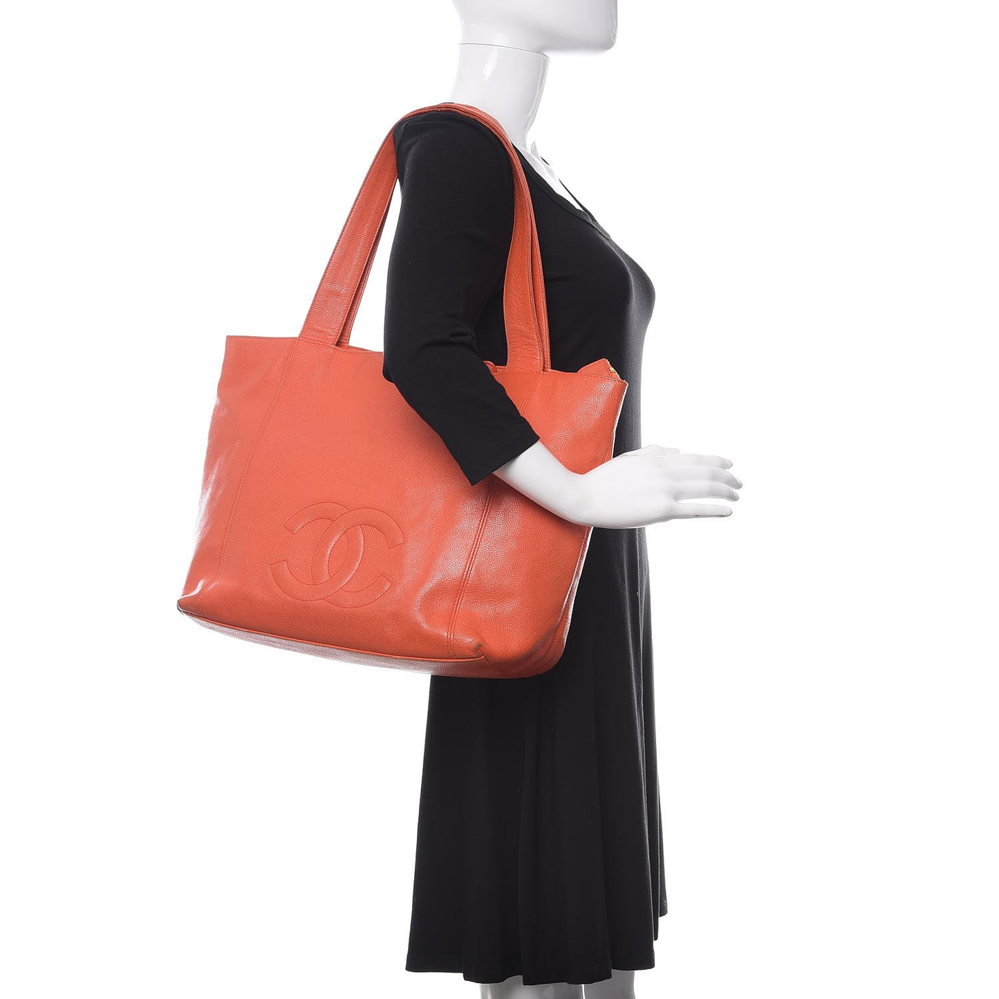Caviar CC Shoulder Bag Orange