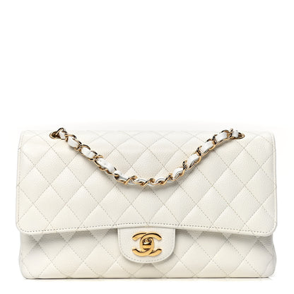 Chanel Caviar Quilted Medium Double Flap White 1 of 5