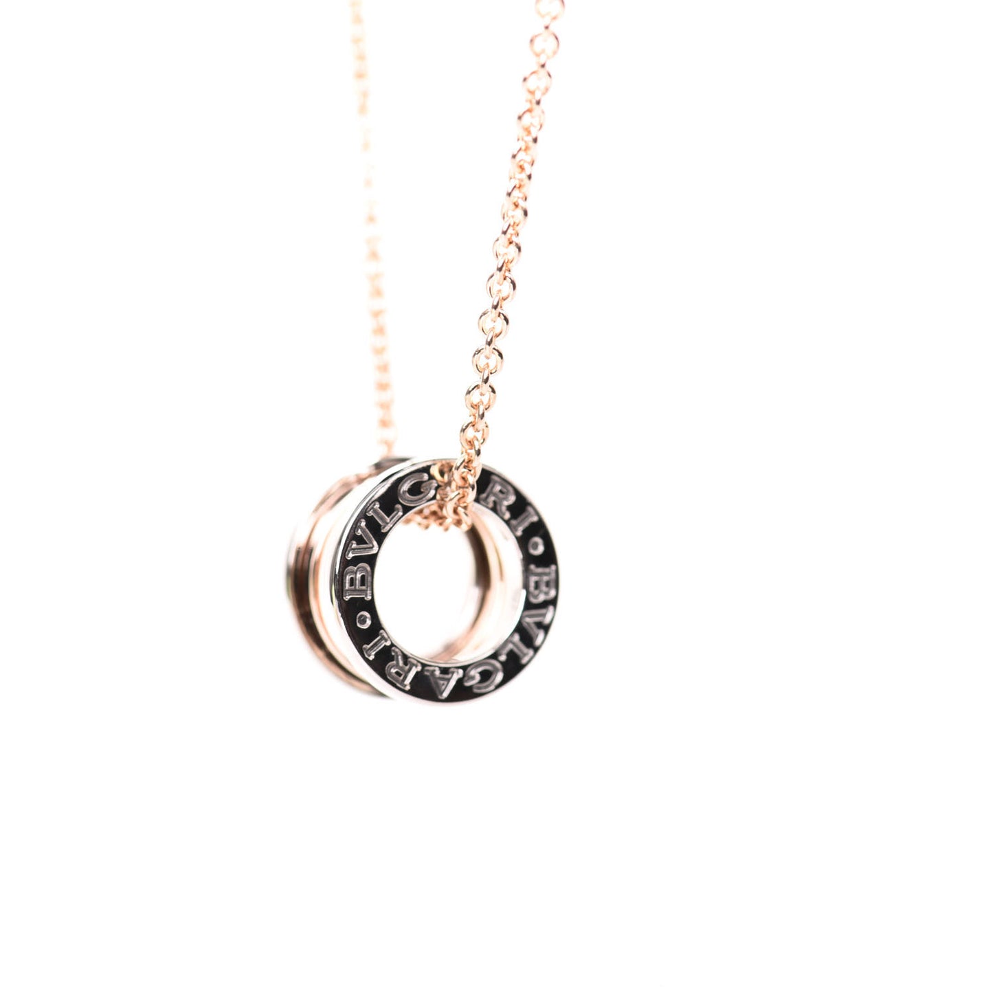 18K Rose White Gold B.Zero1 Pendant Necklace