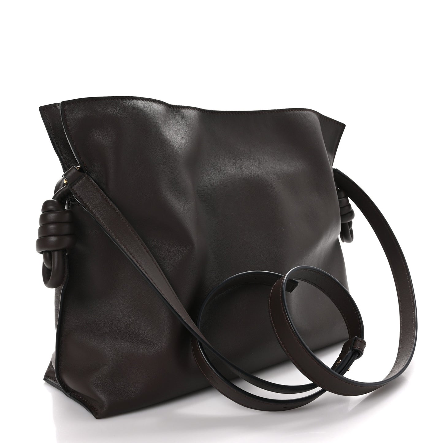 Nappa Medium Flamenco Knot Bag Chocolate
