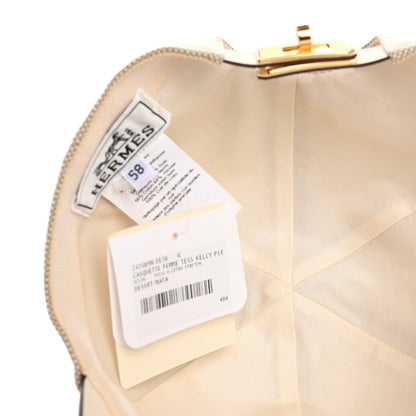 Hermes Toile H Cotton Canvas Swift Tess Kelly Plein Air Cap 58 Desert Nata 7 of 8