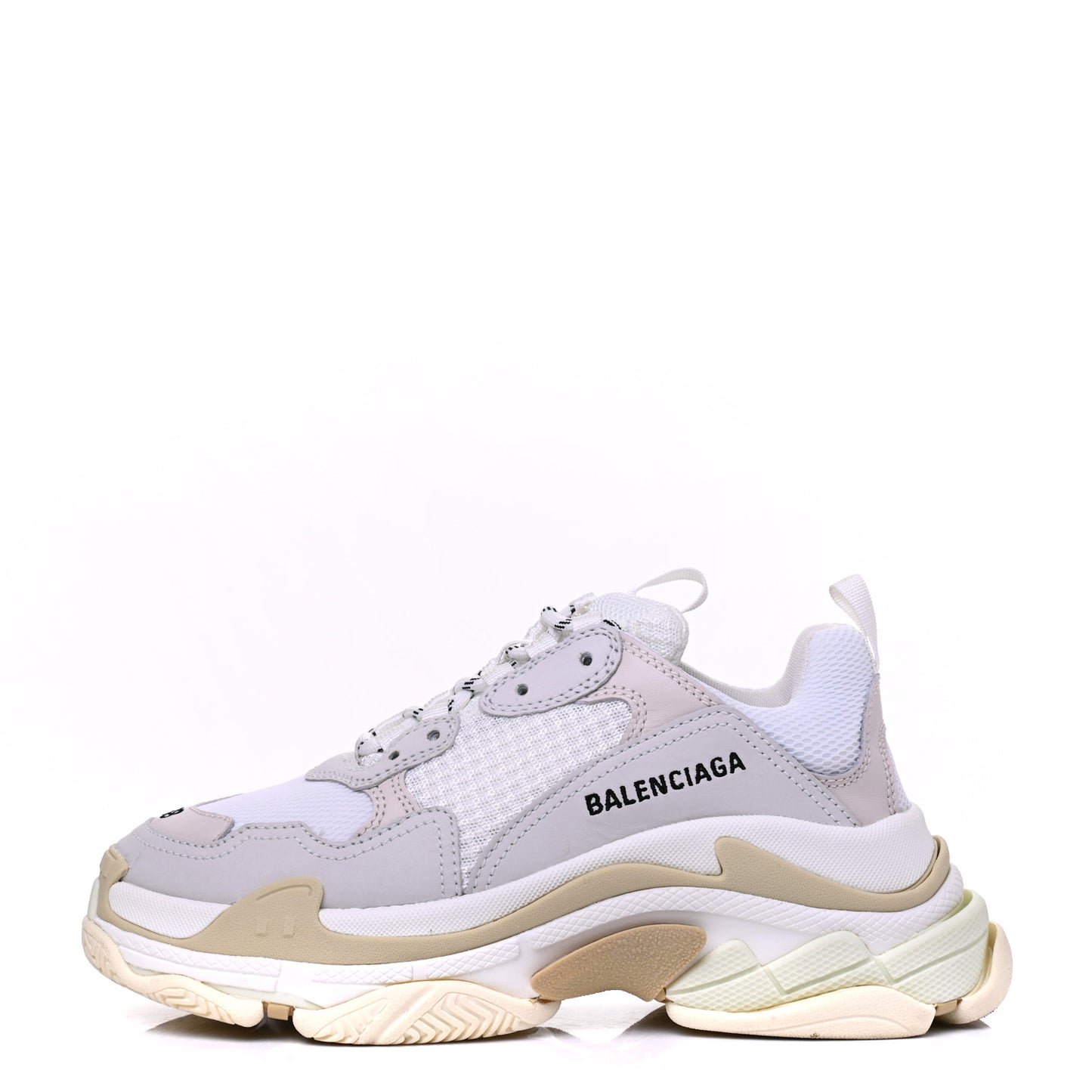 Fabric Mesh Womens Triple S Sneakers 38 White