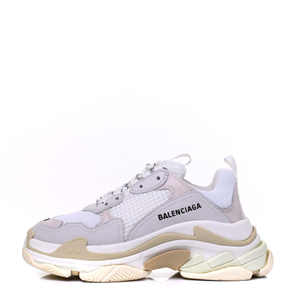 Balenciaga Fabric Mesh Womens Triple S Sneakers 38 White 1 of 11