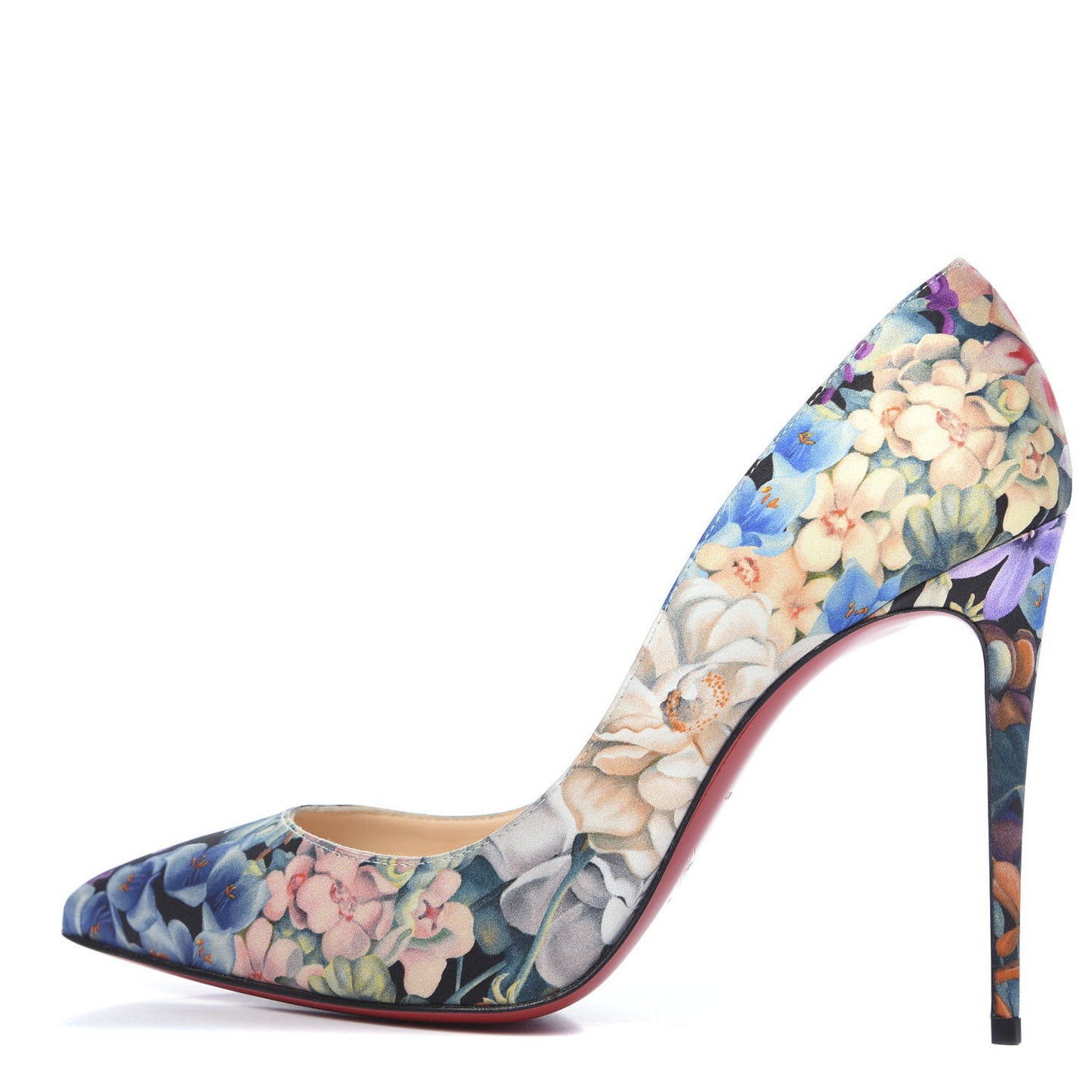 Satin Crepe Floral Pigalle Follies 100 Pumps 38 Multicolor