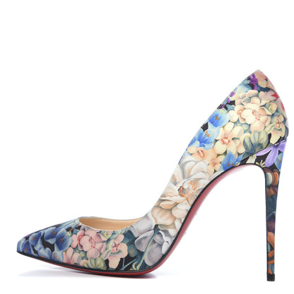 Christian Louboutin Satin Crepe Floral Pigalle Follies 100 Pumps 38 Multicolor 1 of 8