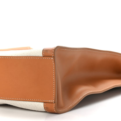 Celine Canvas Calfskin Logo Print Vertical Cabas Natural Tan 10 of 10