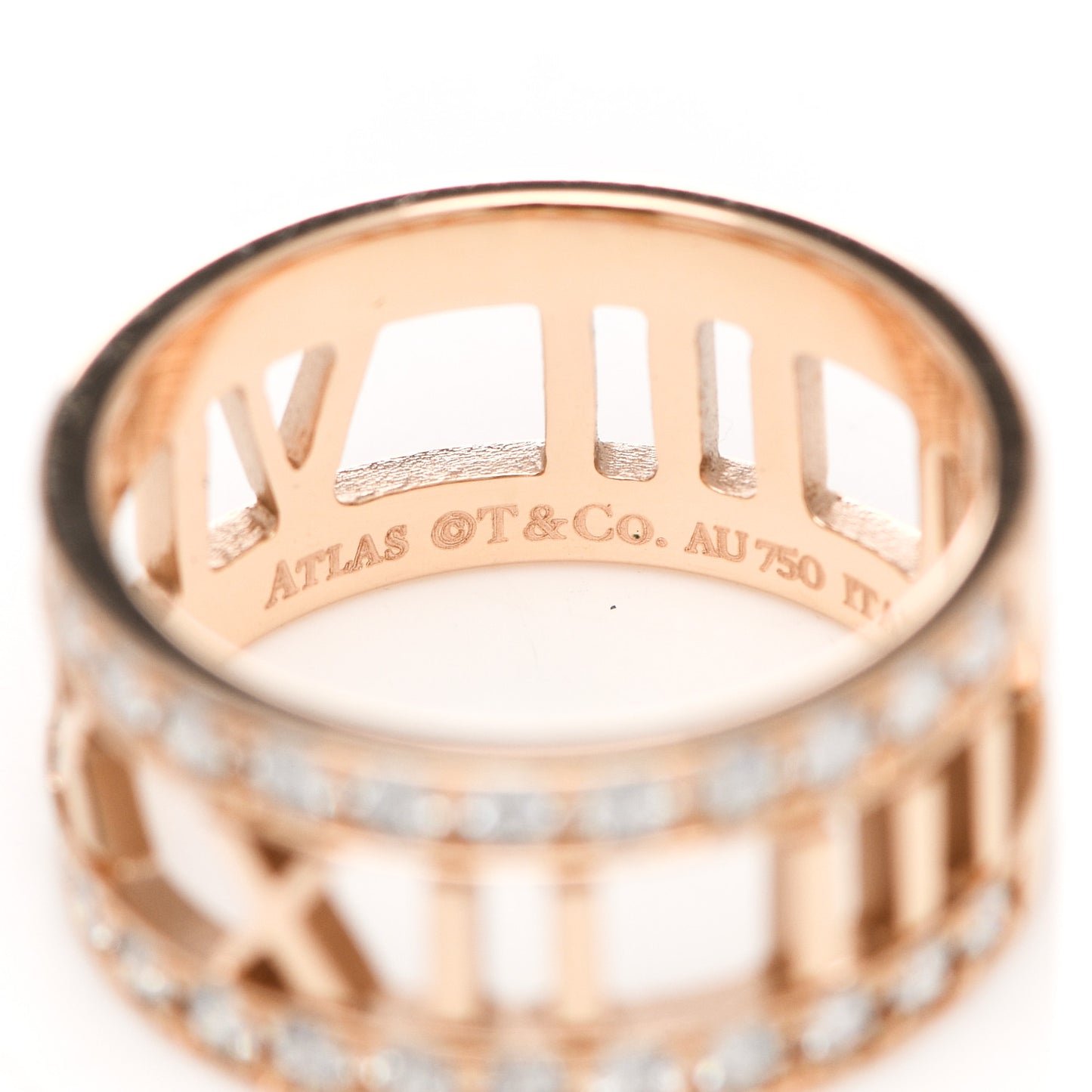 18K Rose Gold Diamond Wide Atlas Open Ring 49 4.75