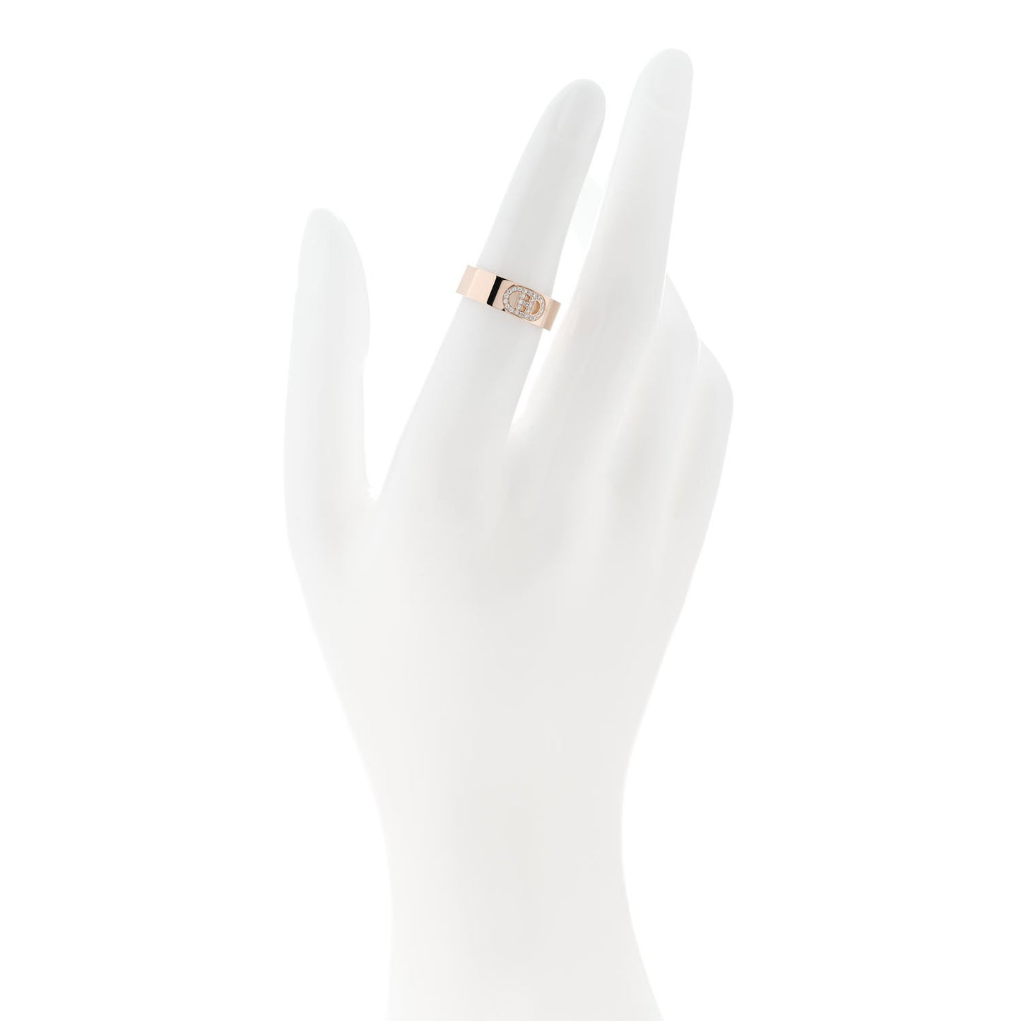 18K Rose Gold Diamond PM H D'Ancre Ring 51 5.75