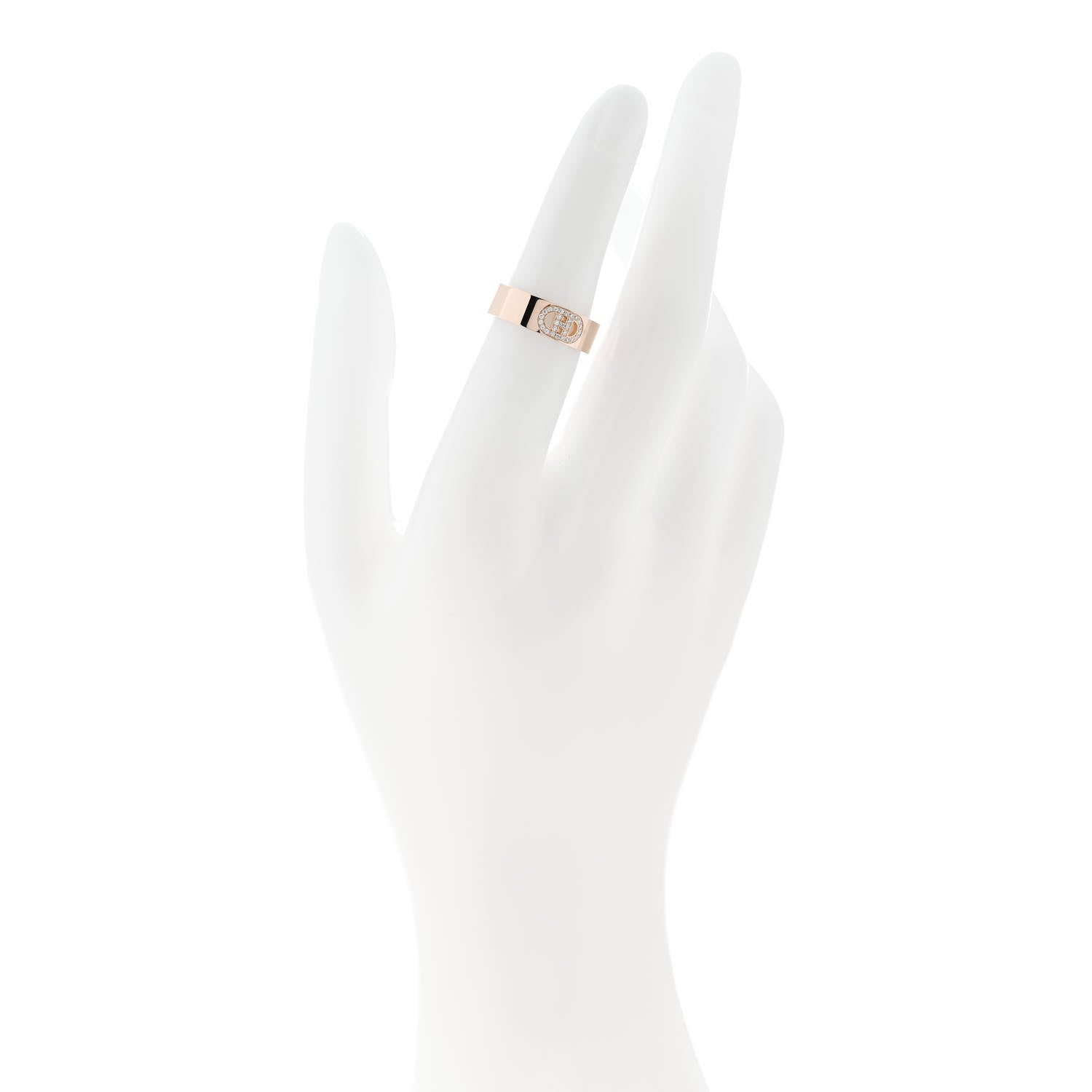 Hermes 18K Rose Gold Diamond PM H D'Ancre Ring 51 5.75 2 of 5
