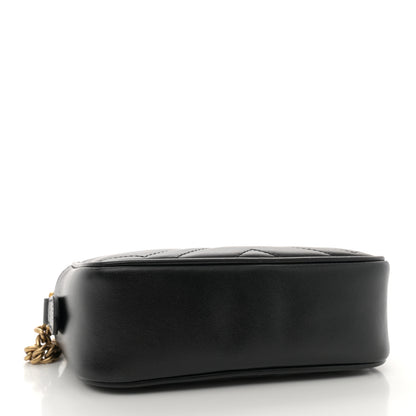 Gucci Calfskin Matelasse Mini GG Marmont Chain Shoulder Bag Black 4 of 11
