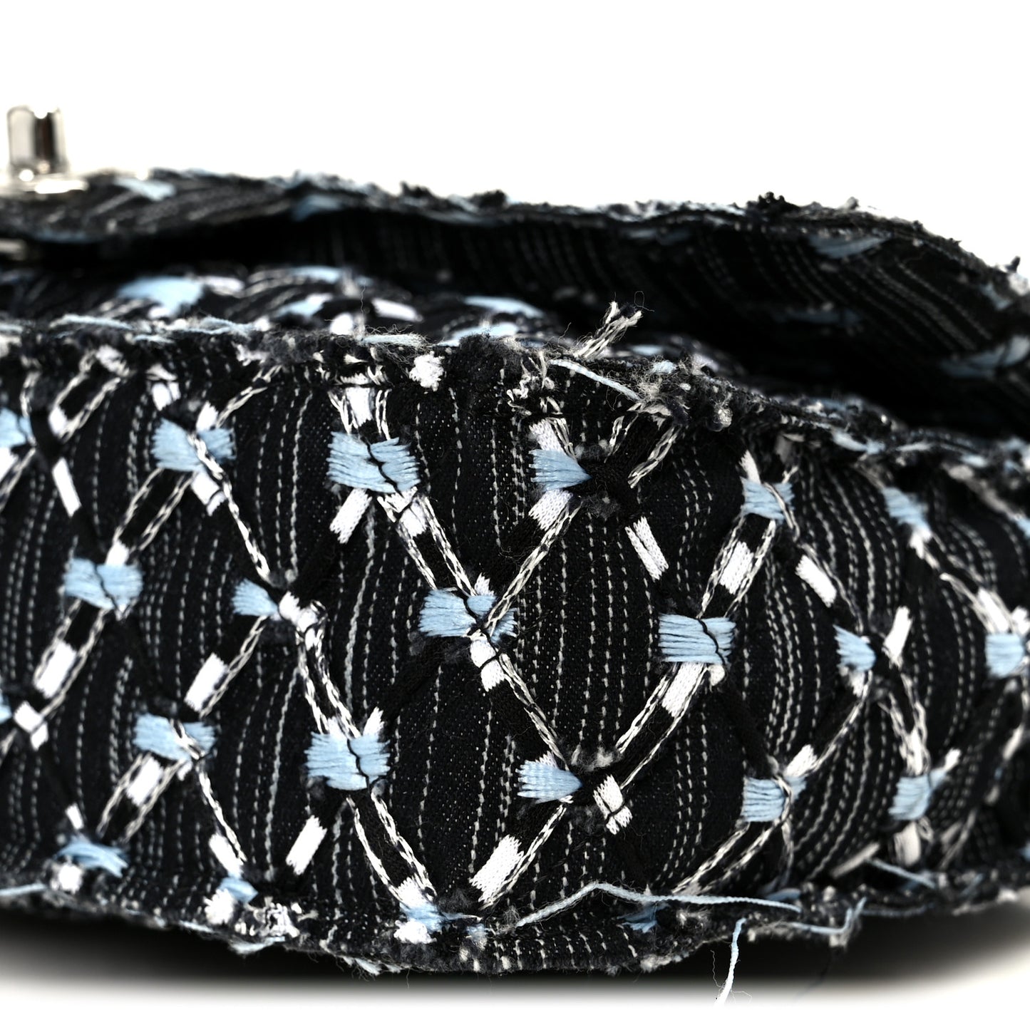 Denim Woven Medium Flap Light Blue