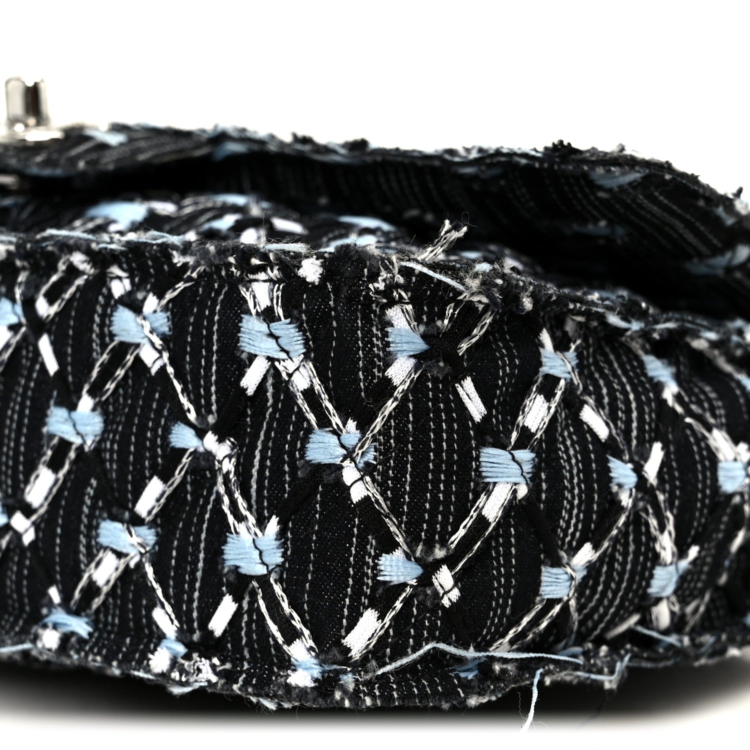 Chanel Denim Woven Medium Flap Light Blue 11 of 11
