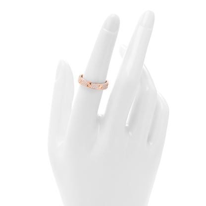 Cartier 18K Pink Gold Diamond 4mm LOVE Wedding Paved Band Ring 53 6.5 2 of 4