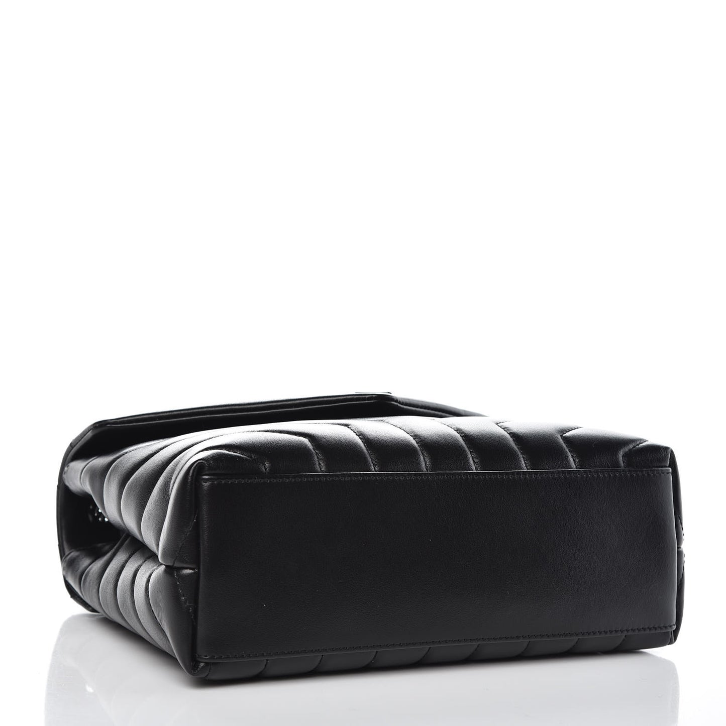 Calfskin Y Quilted Monogram Small Loulou Chain Satchel Black