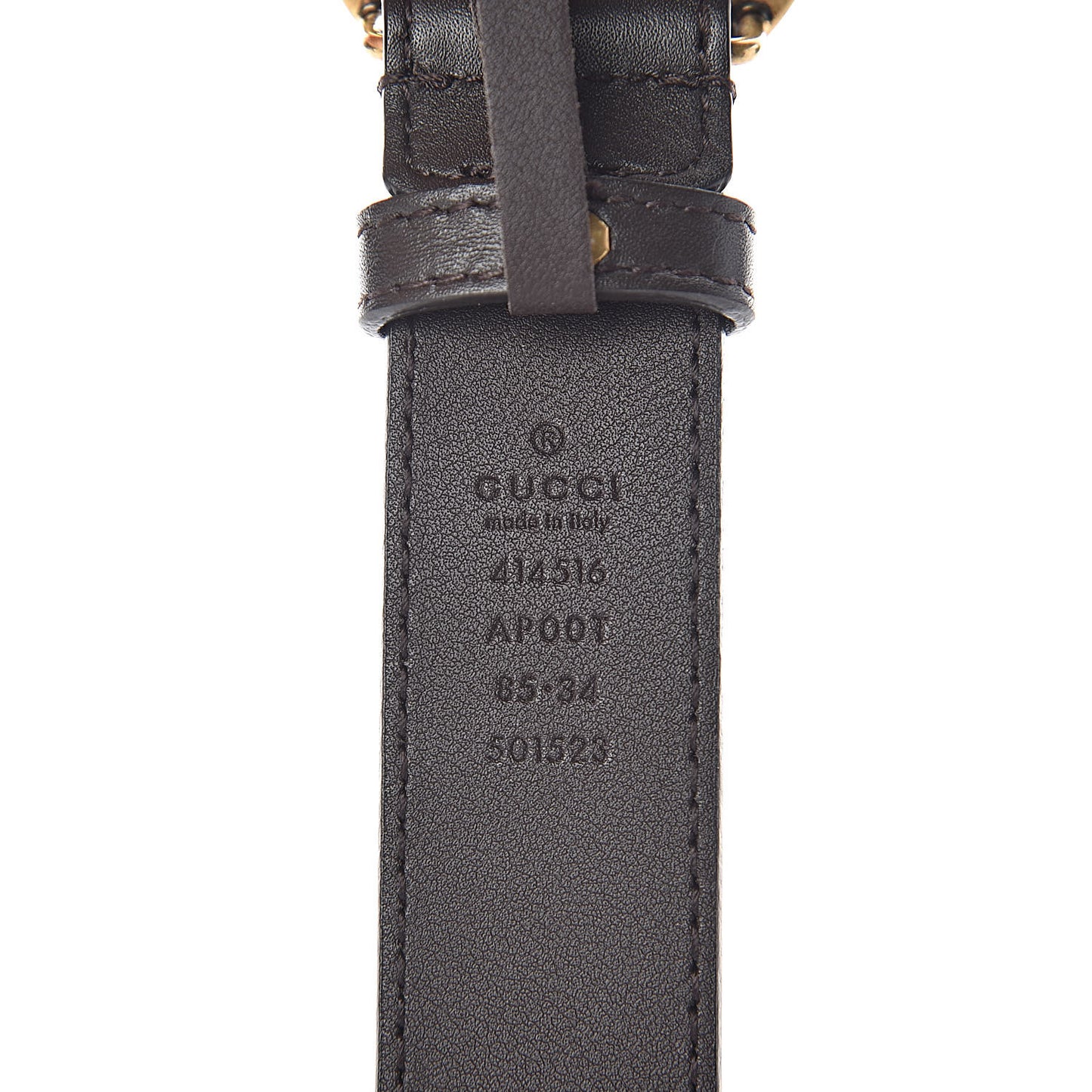 Moon Calfskin Double G 30mm Belt 85 34 Dark Cocoa
