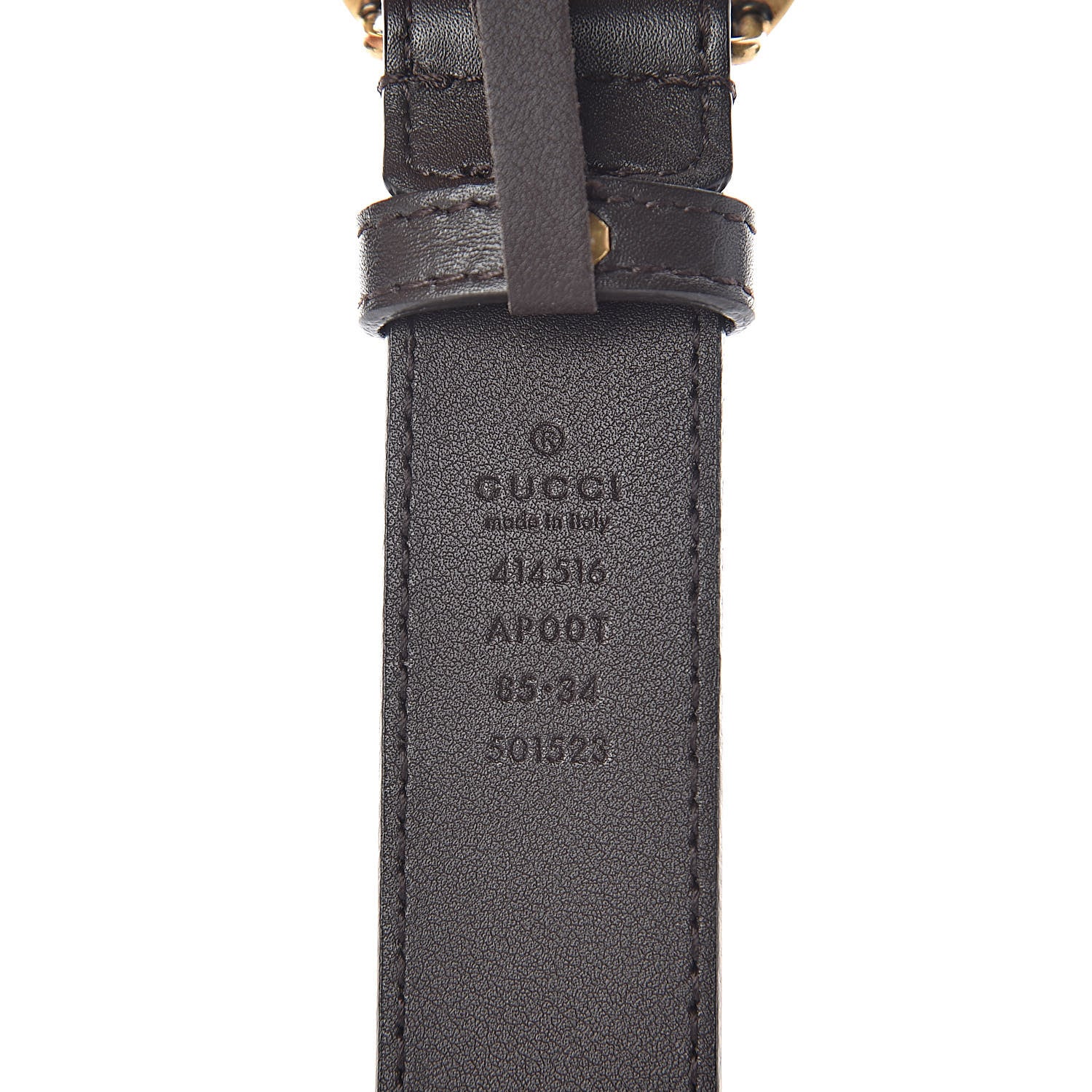 Gucci Moon Calfskin Double G 30mm Belt 85 34 Dark Cocoa 4 of 7