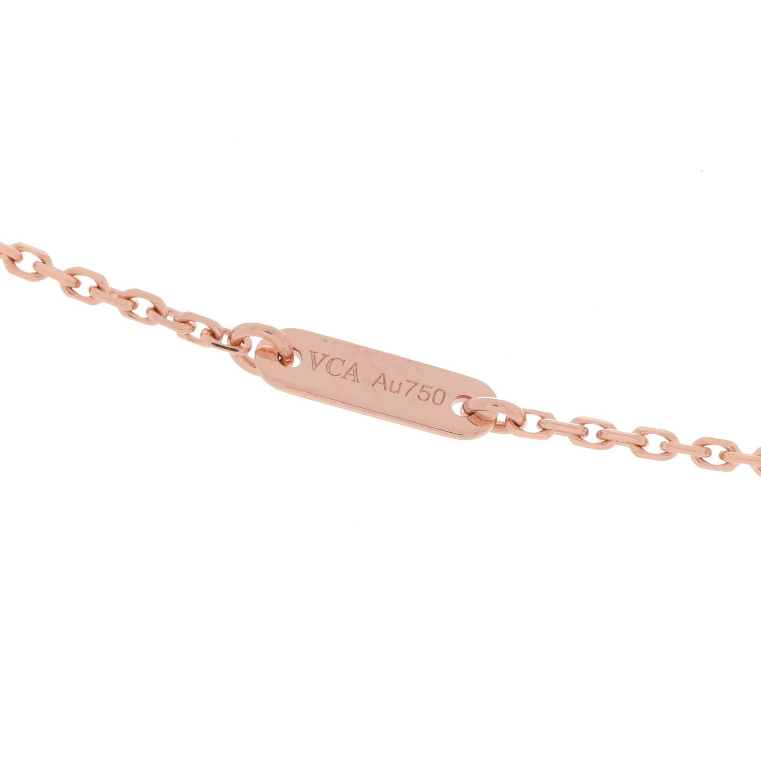 Van Cleef & Arpels 18K Rose Gold Carnelian Sweet Alhambra Pendant Necklace 6 of 7