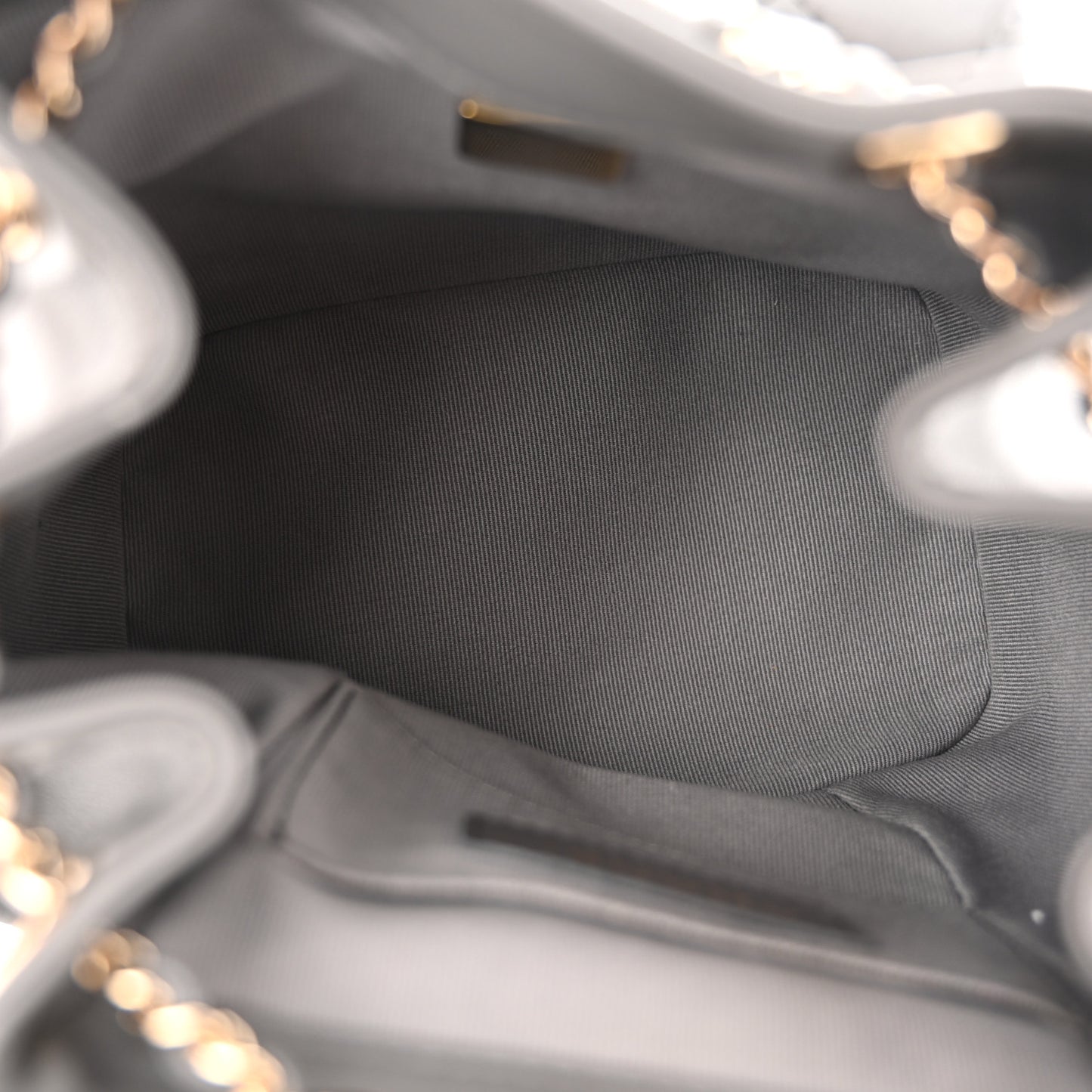 Lambskin Quilted Small Duma Drawstring Backpack Grey