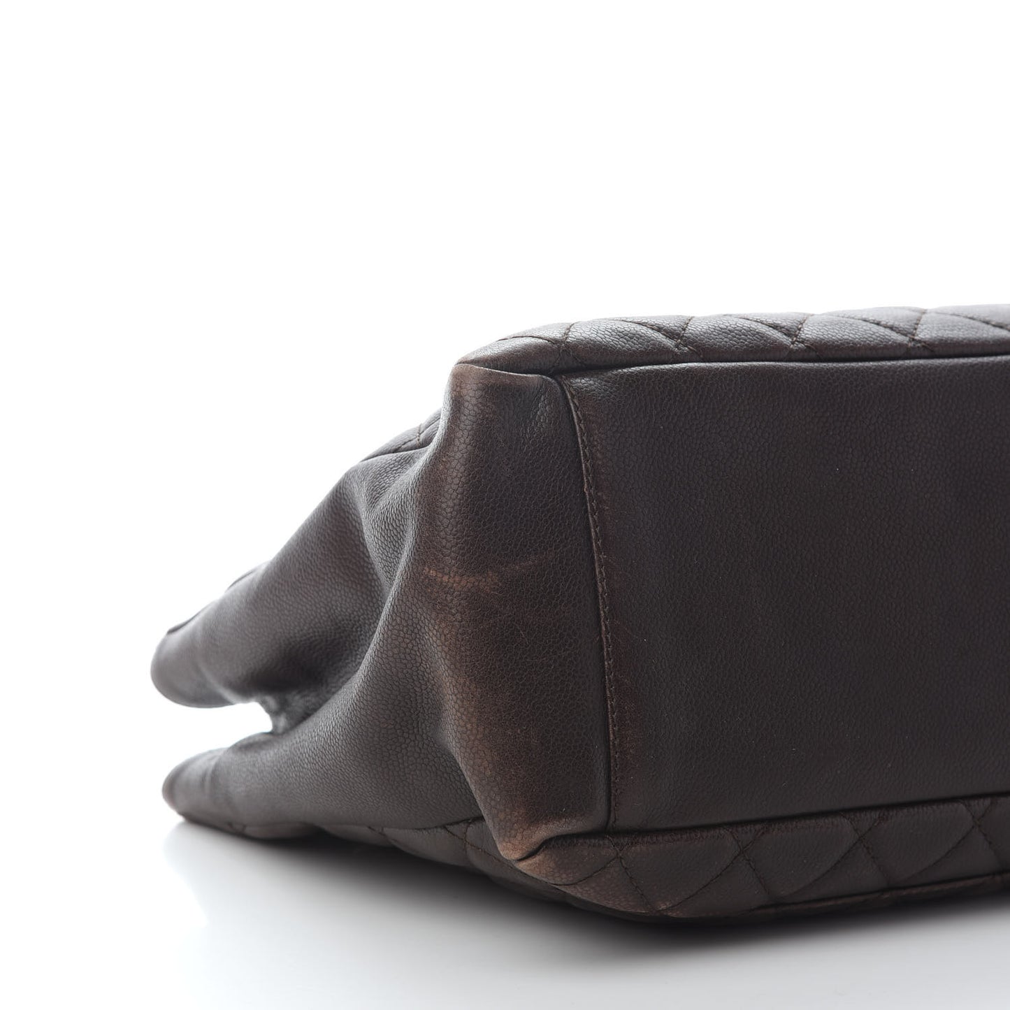 Caviar Quilted Grand Shopping Tote GST Dark Brown