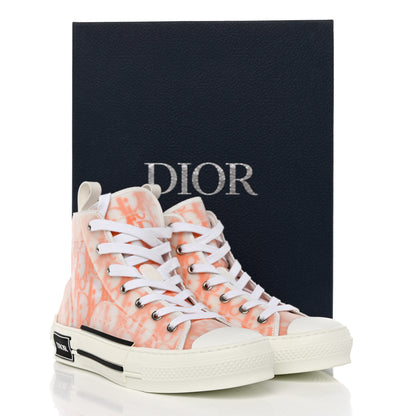 Christian Dior Technical Canvas Oblique Mens B23 High Top Sneakers 37 Orange White 9 of 9