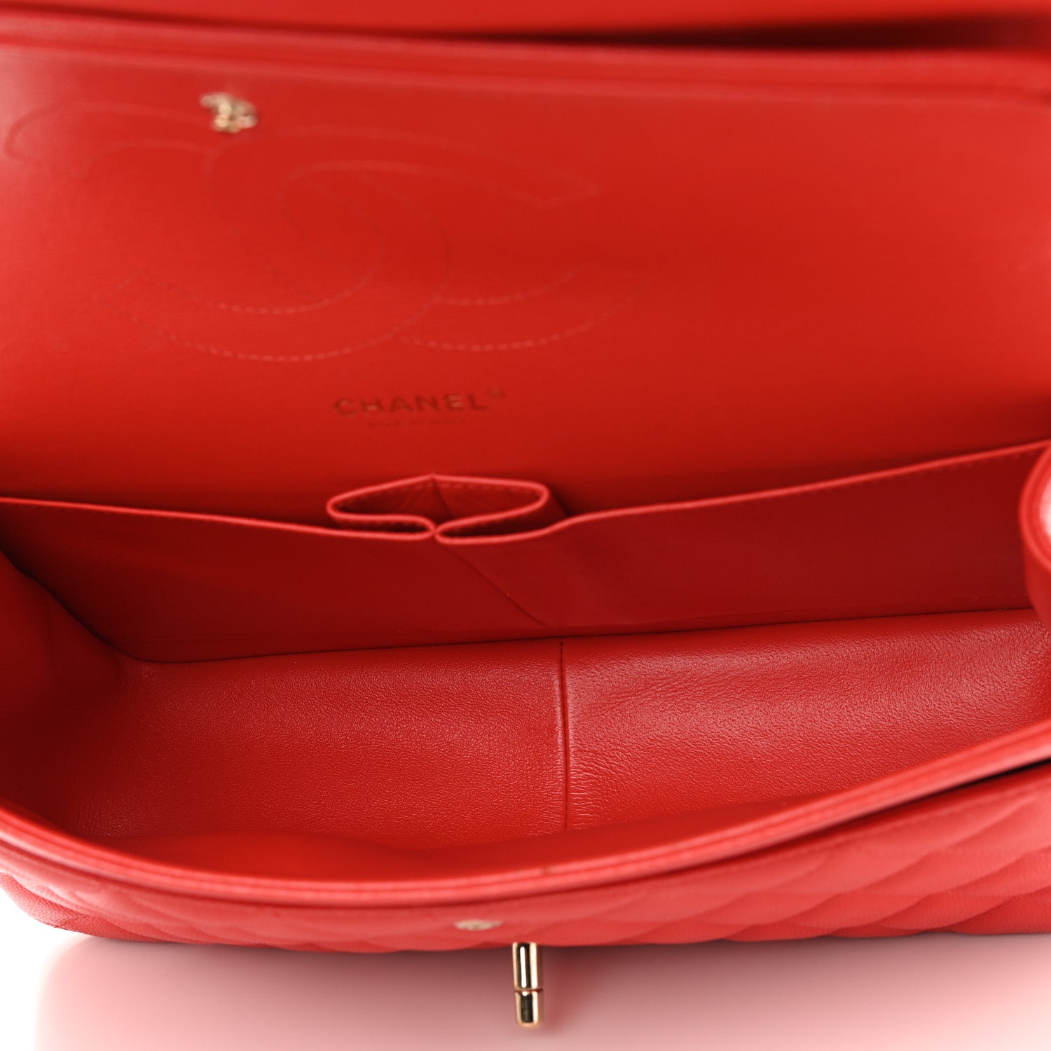Chanel Caviar Quilted Jumbo Double Flap Red 5 of 12