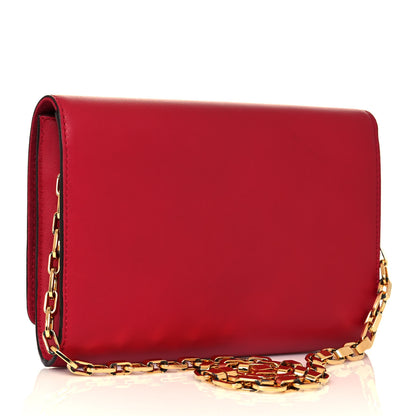 Louis Vuitton Calfskin Chain Louise MM Red 2 of 12