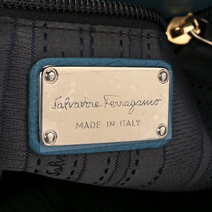 Salvatore Ferragamo Buffalo Betulla Tote Teal 6 of 11