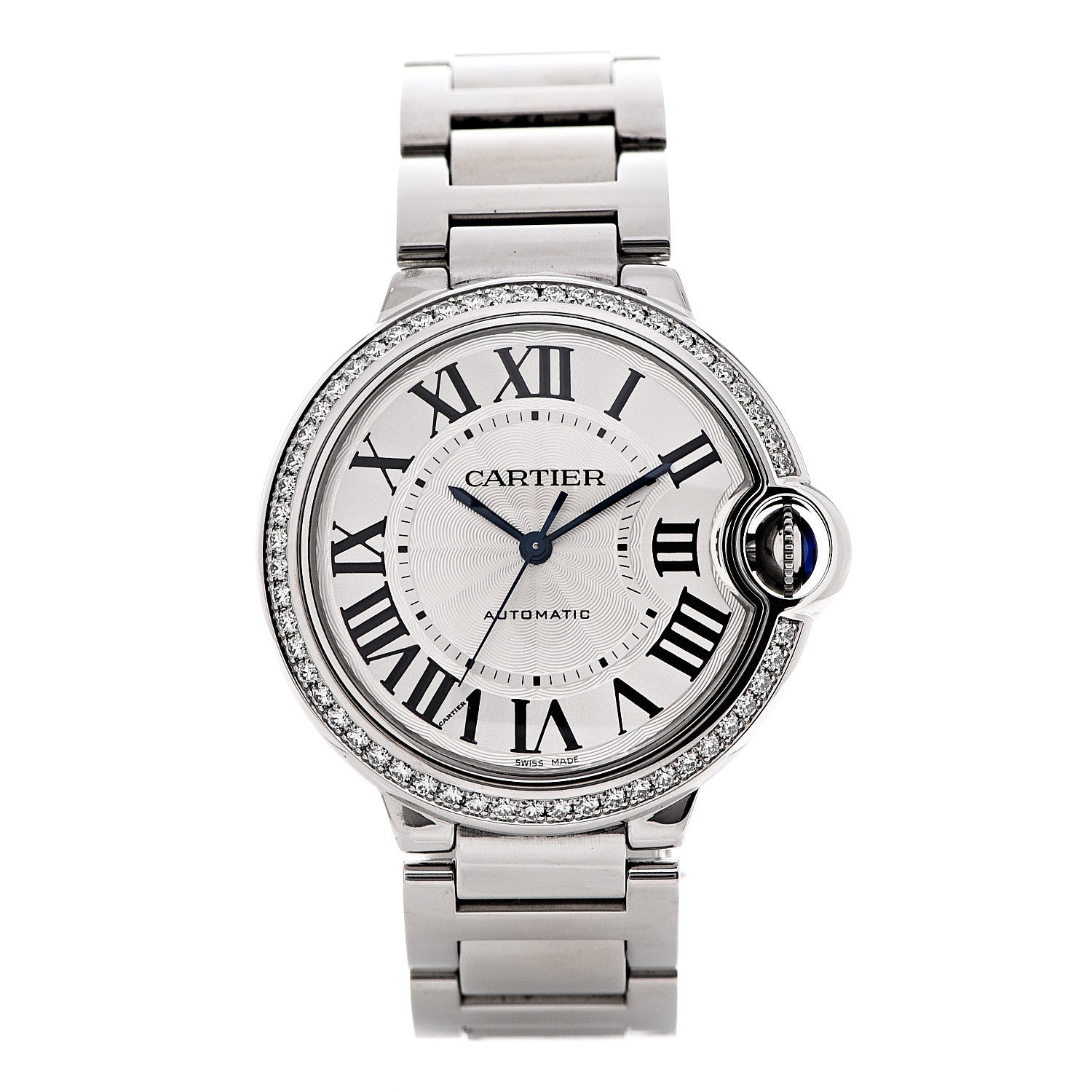 Cartier Stainless Steel Diamond Bezel 36mm Ballon Bleu De Cartier Automatic Watch 1 of 8