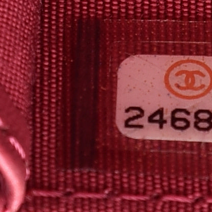 Chanel Lambskin Camellia Embossed Zip Around Card Holder Fuchsia 9 of 10