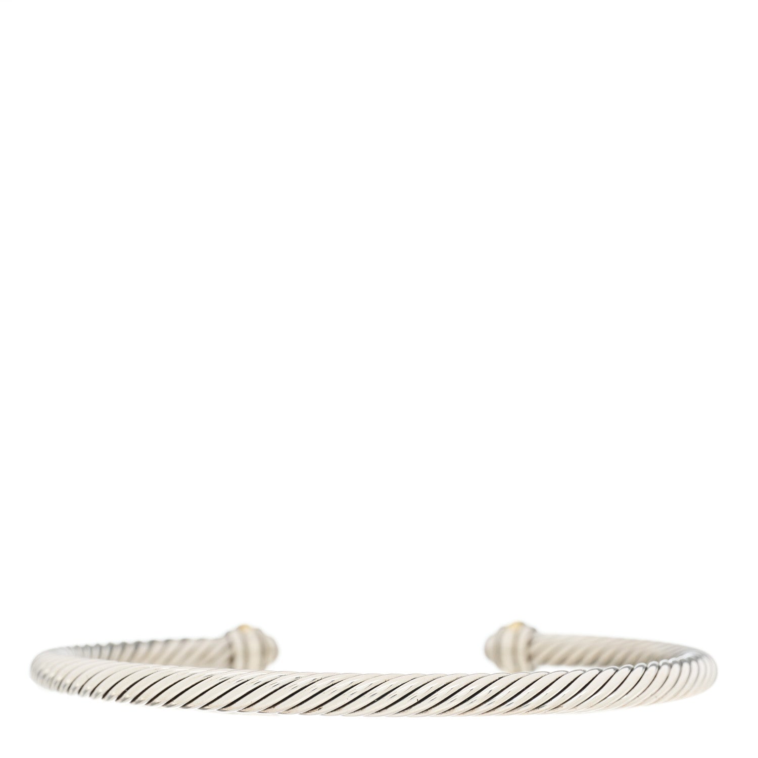 David Yurman Sterling Silver 18K Yellow Gold 4mm Cable Classics Bracelet 2 of 3