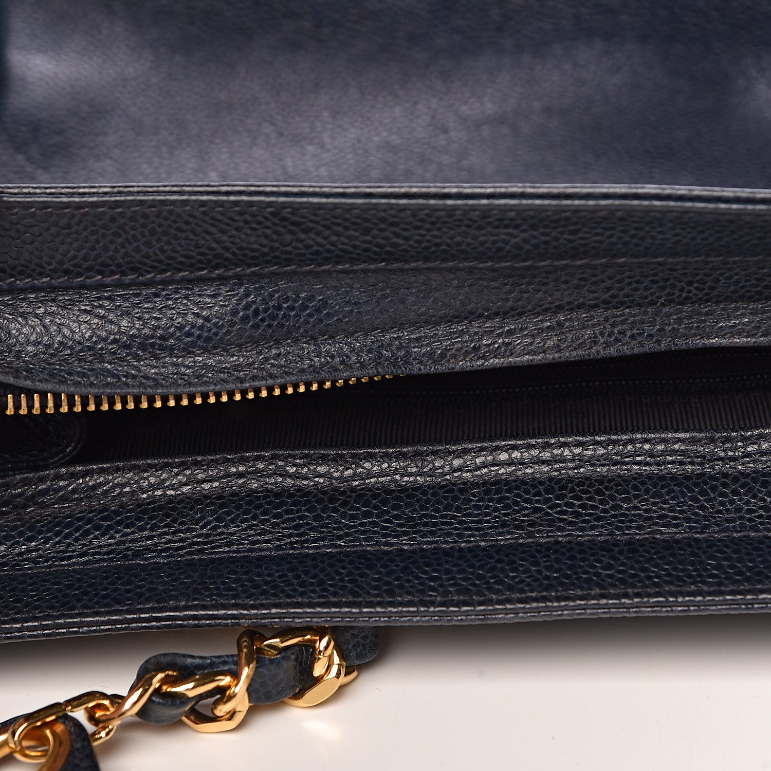 Chanel Caviar CC Shoulder Bag Navy Blue 11 of 15