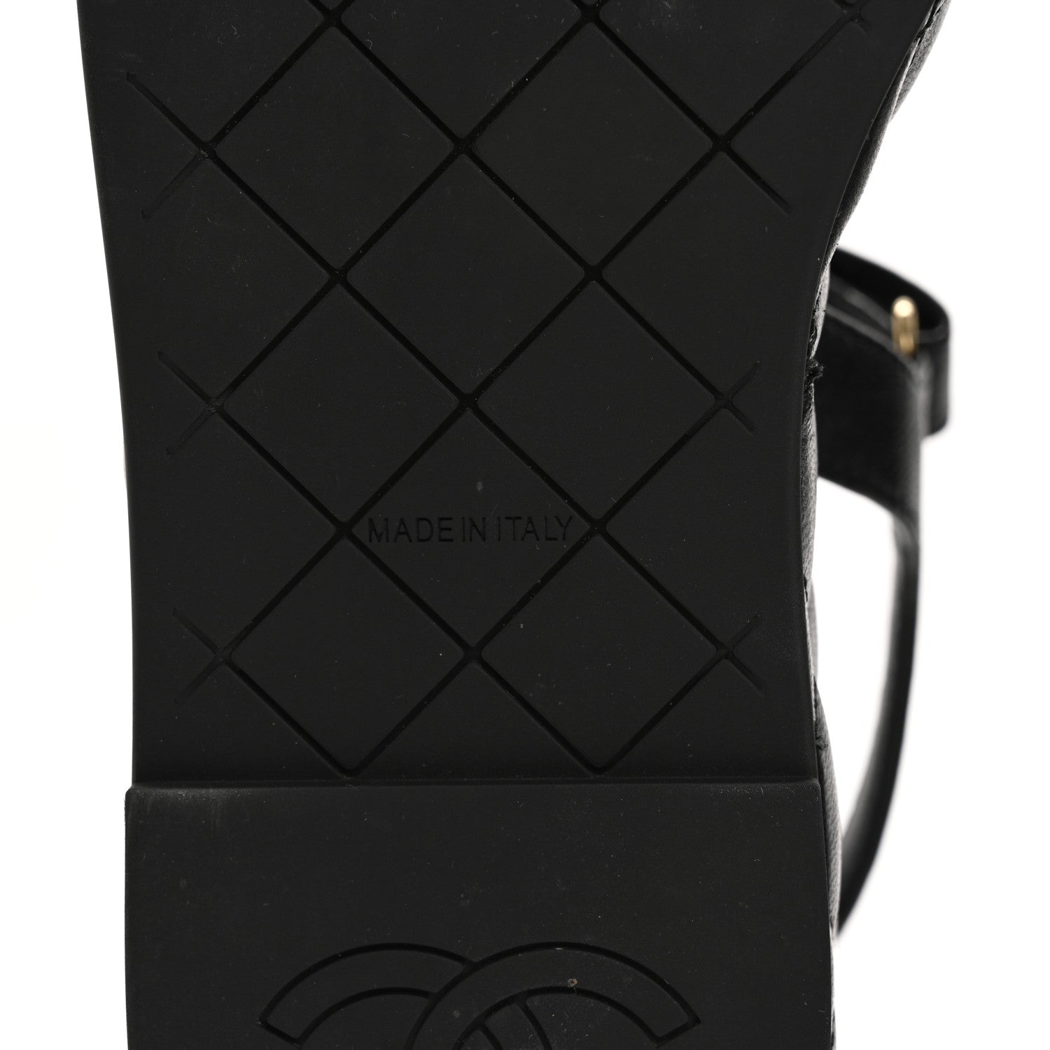 Chanel Lambskin Quilted Chain CC Platform Sandals 37.5 Black 7 of 9
