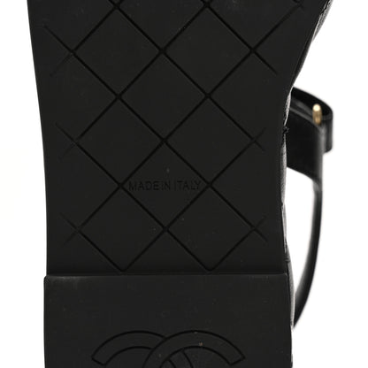 Chanel Lambskin Quilted Chain CC Platform Sandals 37.5 Black 7 of 9