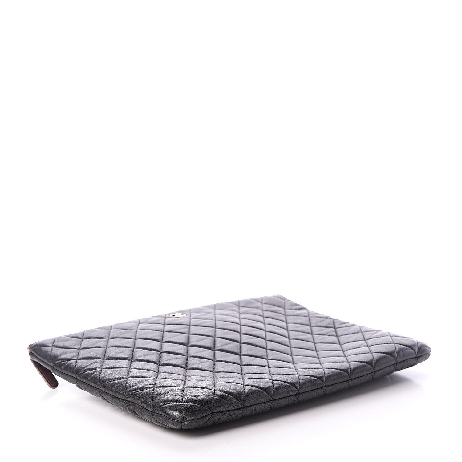 Chanel Lambskin Quilted Large Pouch Black 3 of 9