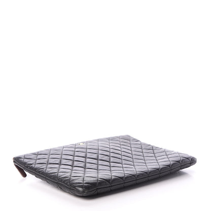 Chanel Lambskin Quilted Large Pouch Black 3 of 9