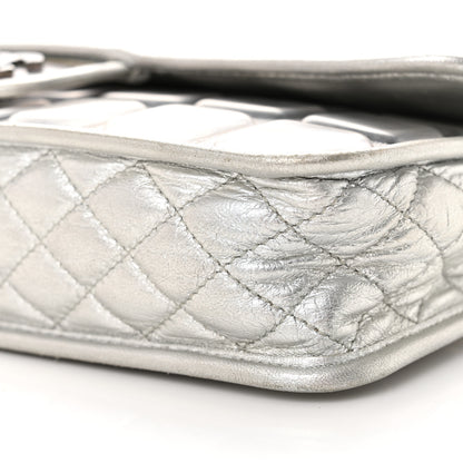 Chanel Vinyl Large Ice Cube Flap Silver 9 of 12