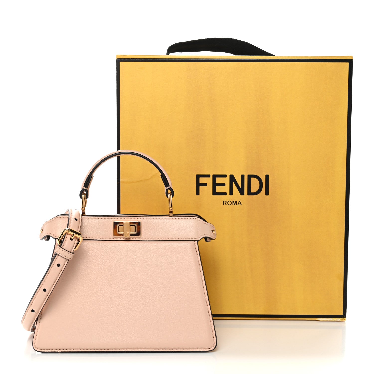 Fendi Shiny Nappa Plexiglass Petite Peekaboo I SEE U Satchel Light Rose 11 of 11