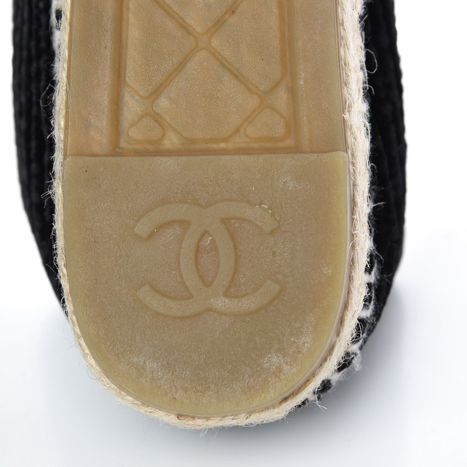 Chanel Velvet Grosgrain CC Espadrilles 37 Black 8 of 10