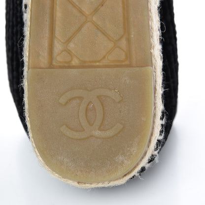 Chanel Velvet Grosgrain CC Espadrilles 37 Black 8 of 10
